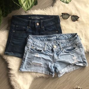 2 for 1 Light & Dark Wash Denim Shorts